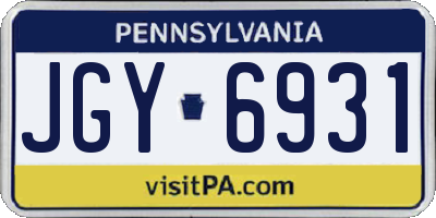 PA license plate JGY6931