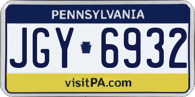 PA license plate JGY6932
