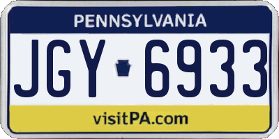 PA license plate JGY6933