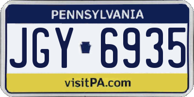 PA license plate JGY6935