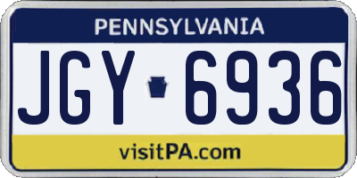 PA license plate JGY6936
