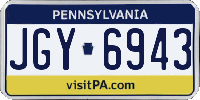 PA license plate JGY6943