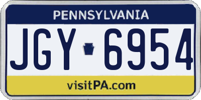 PA license plate JGY6954