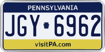 PA license plate JGY6962