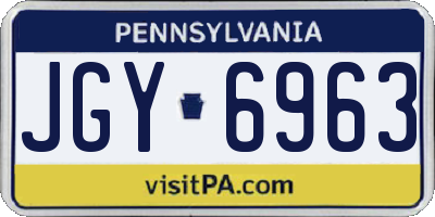 PA license plate JGY6963