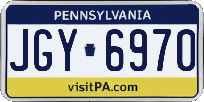 PA license plate JGY6970