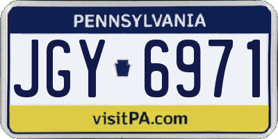 PA license plate JGY6971