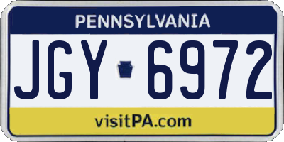 PA license plate JGY6972