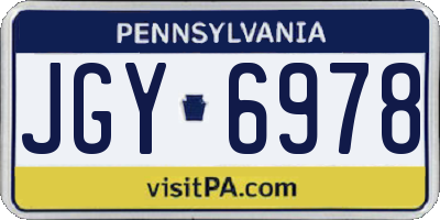 PA license plate JGY6978