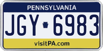 PA license plate JGY6983