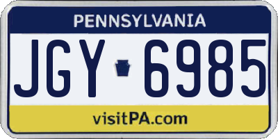 PA license plate JGY6985