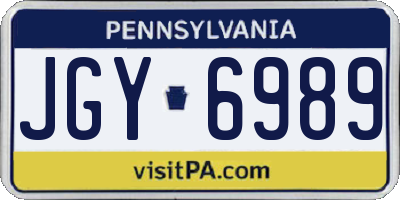 PA license plate JGY6989