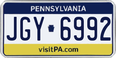 PA license plate JGY6992