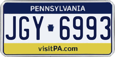 PA license plate JGY6993