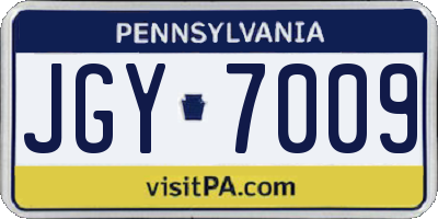 PA license plate JGY7009