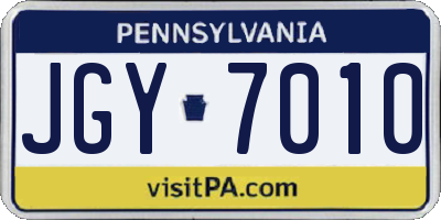 PA license plate JGY7010