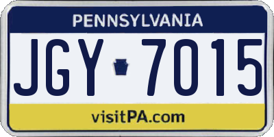 PA license plate JGY7015
