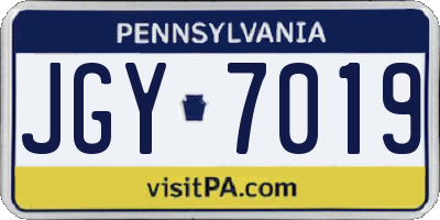 PA license plate JGY7019
