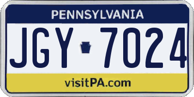 PA license plate JGY7024