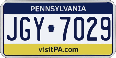 PA license plate JGY7029