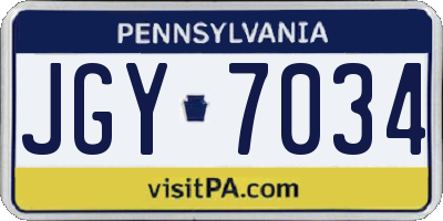 PA license plate JGY7034