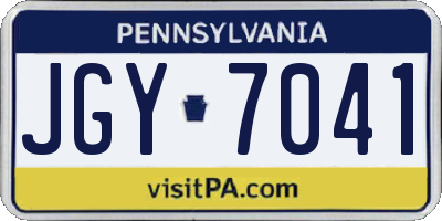 PA license plate JGY7041