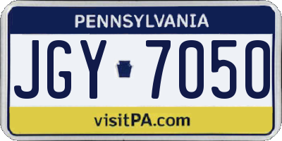 PA license plate JGY7050