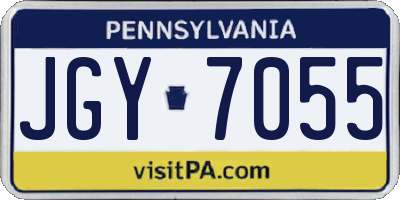 PA license plate JGY7055