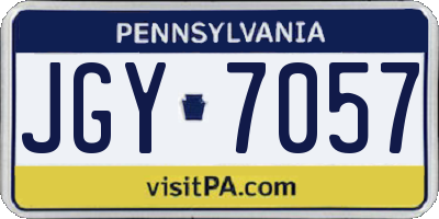 PA license plate JGY7057
