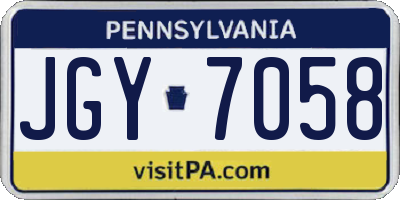 PA license plate JGY7058