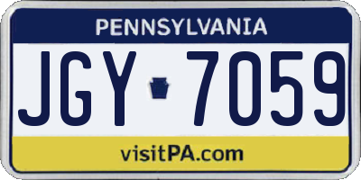 PA license plate JGY7059