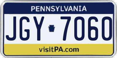 PA license plate JGY7060