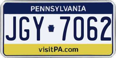 PA license plate JGY7062