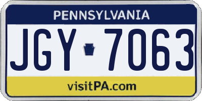 PA license plate JGY7063