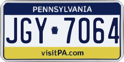 PA license plate JGY7064