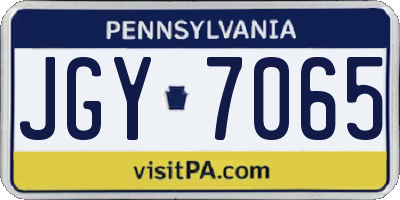 PA license plate JGY7065
