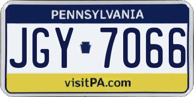 PA license plate JGY7066