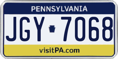 PA license plate JGY7068