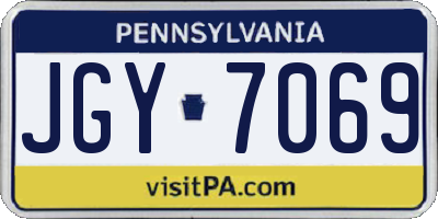 PA license plate JGY7069