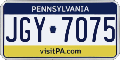 PA license plate JGY7075