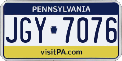 PA license plate JGY7076