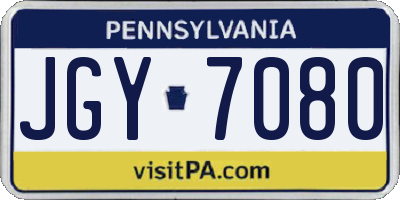 PA license plate JGY7080