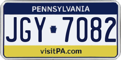 PA license plate JGY7082