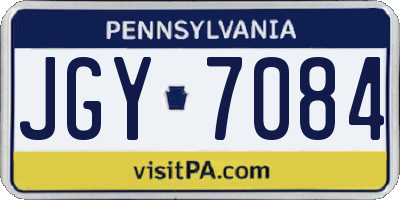 PA license plate JGY7084