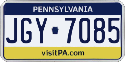 PA license plate JGY7085
