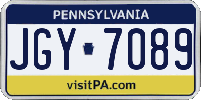 PA license plate JGY7089
