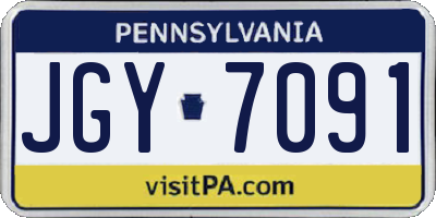 PA license plate JGY7091