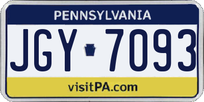 PA license plate JGY7093