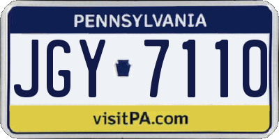 PA license plate JGY7110