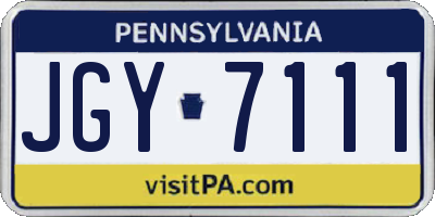 PA license plate JGY7111